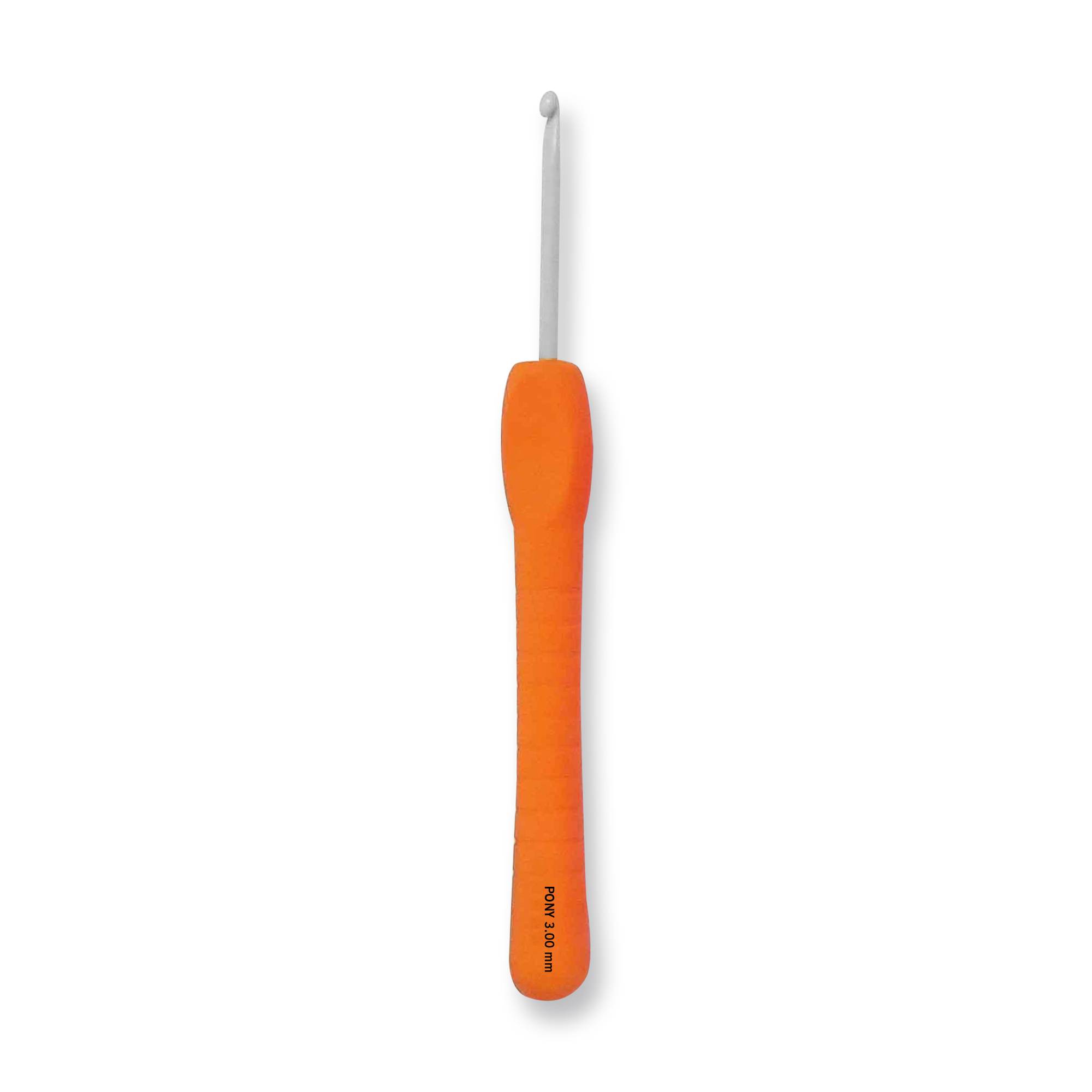 Pony Orange Easy Grip Crochet Hook 3mm x 14cm