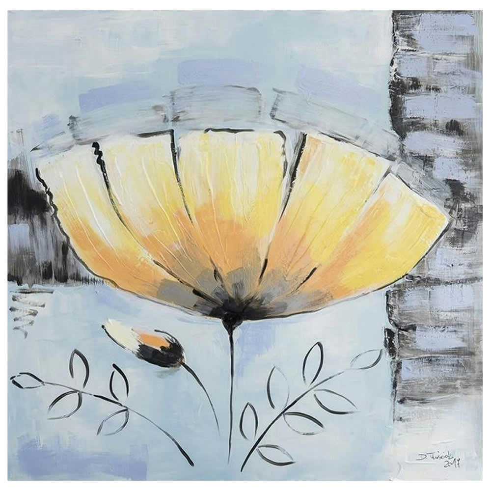 - Tableau impression sur toile Corolle Jaune 60x60cm