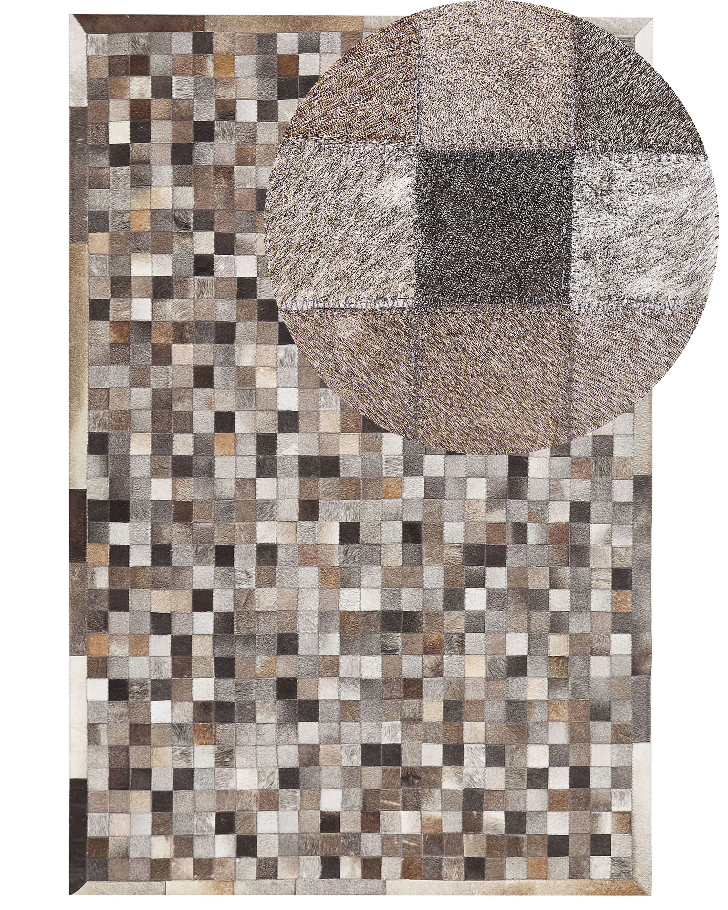 Rug ARMUTLU Grey 160 x 230 cm Leather
