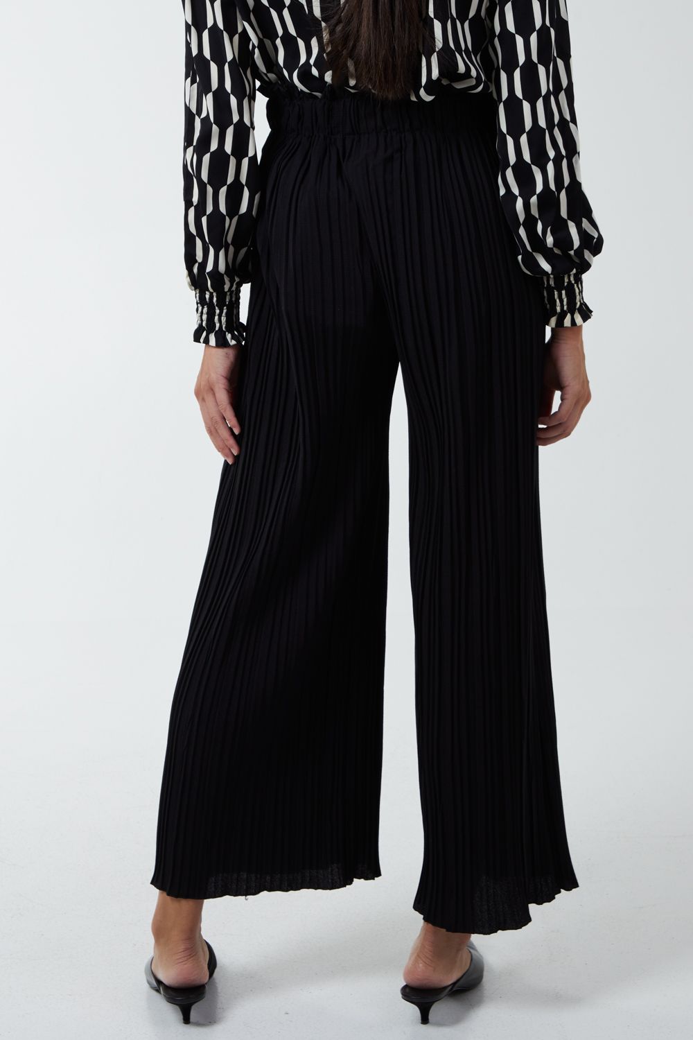 Blue Vanilla Wide Leg Pleated Trousers