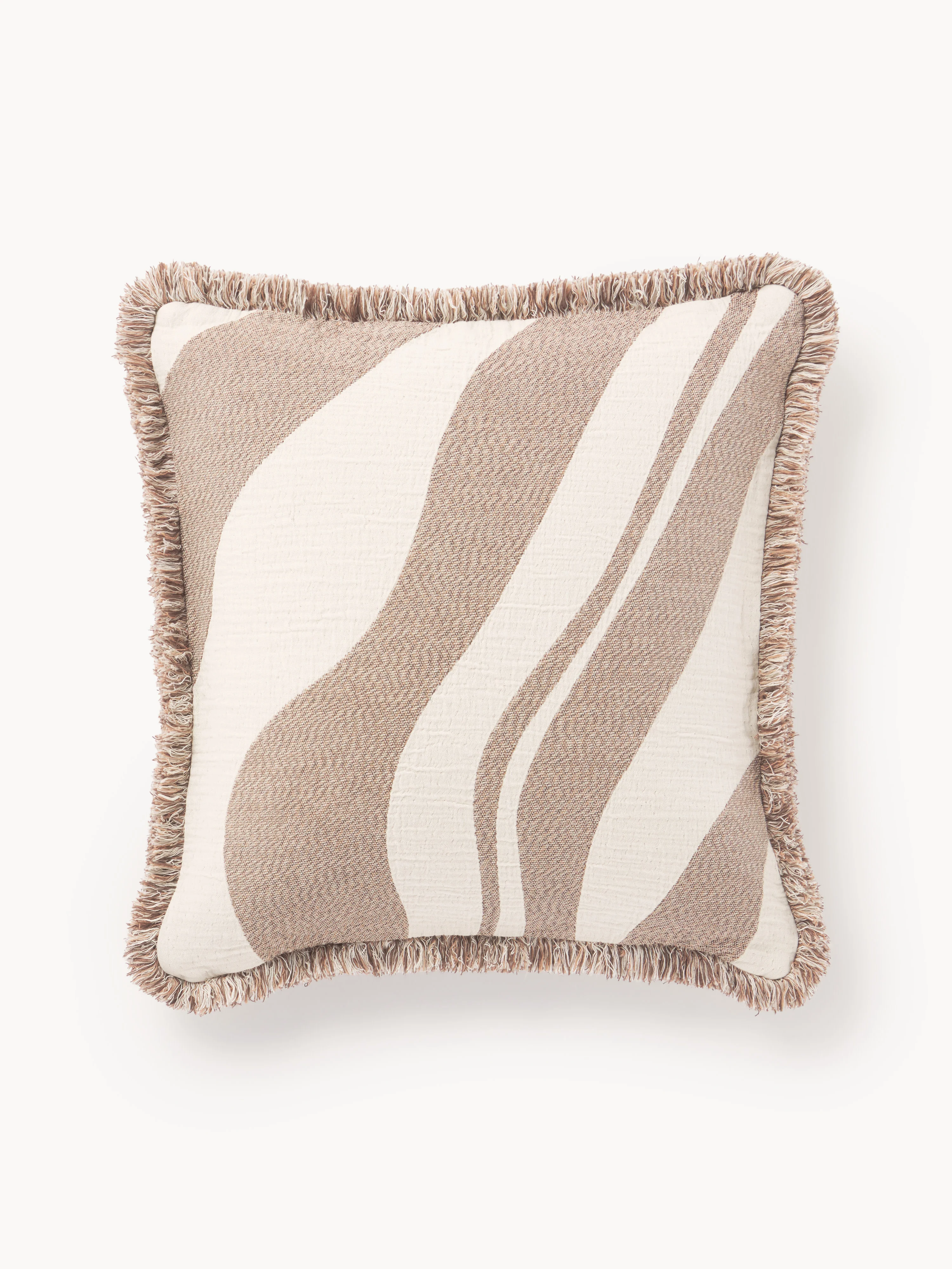 Jacquard-Kissenhülle Rui mit Fransen