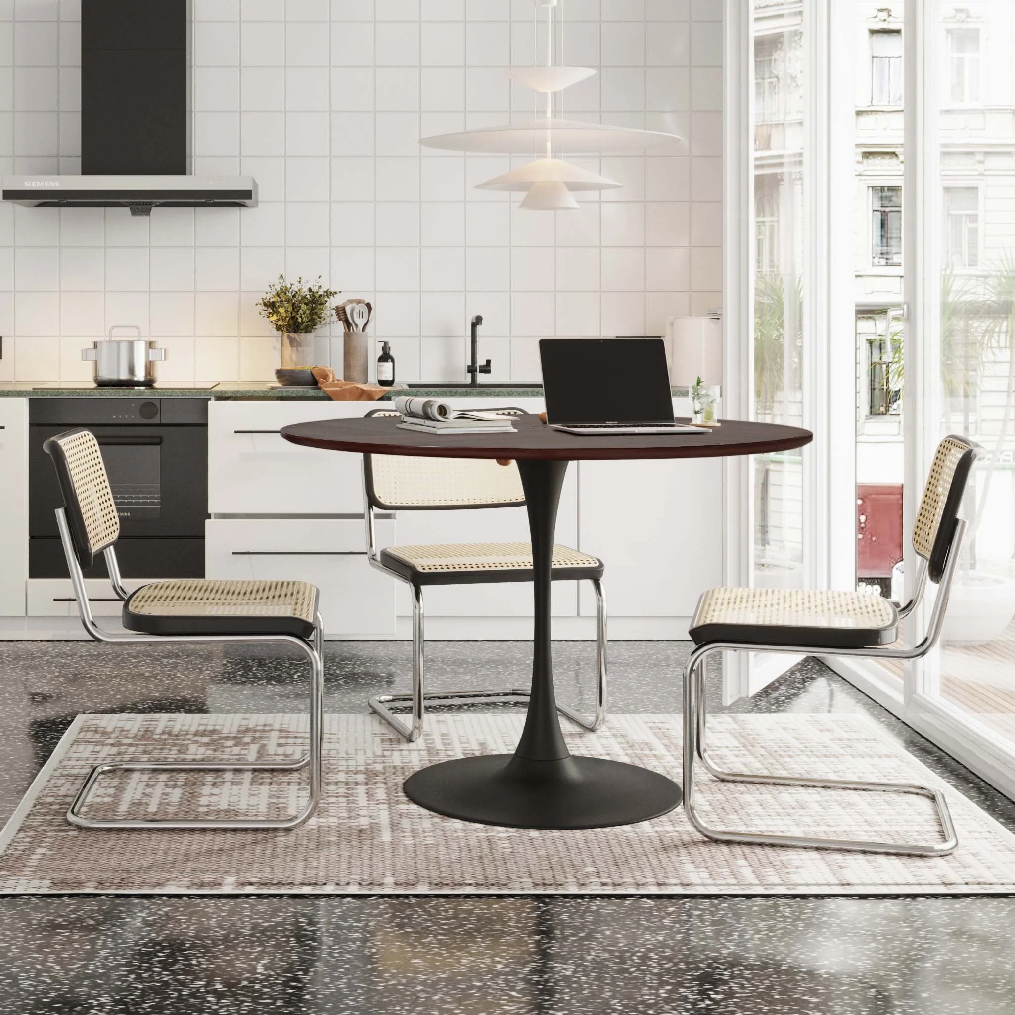 47.24Modern Round Dining Table,only 1PC table