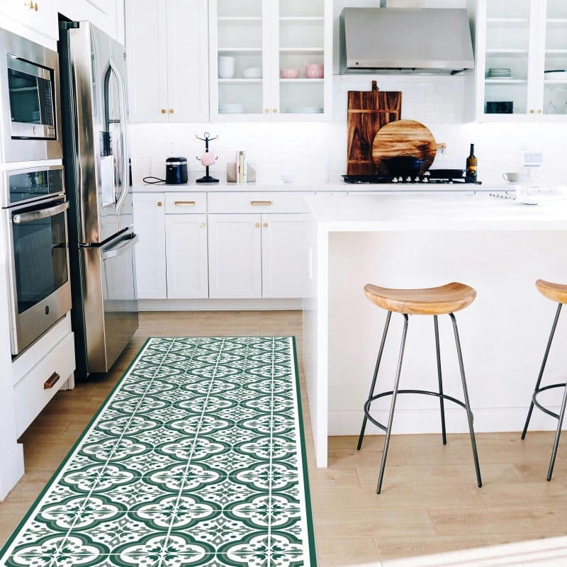 LISBONA - Tapis en vinyl lisbonne vert 48x98 cm