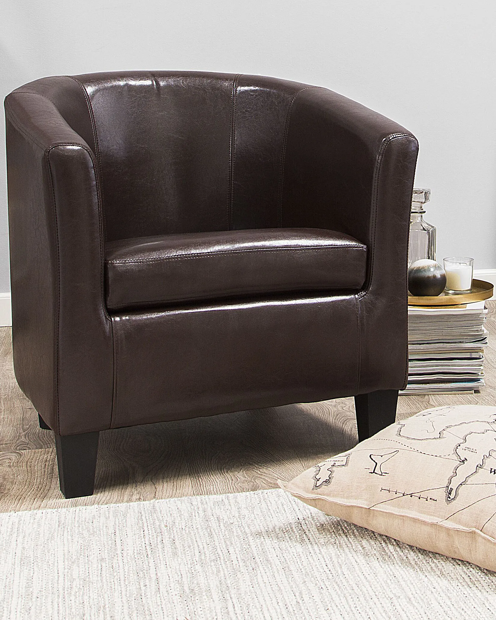 Armchair BORWICK Faux Leather Dark Brown