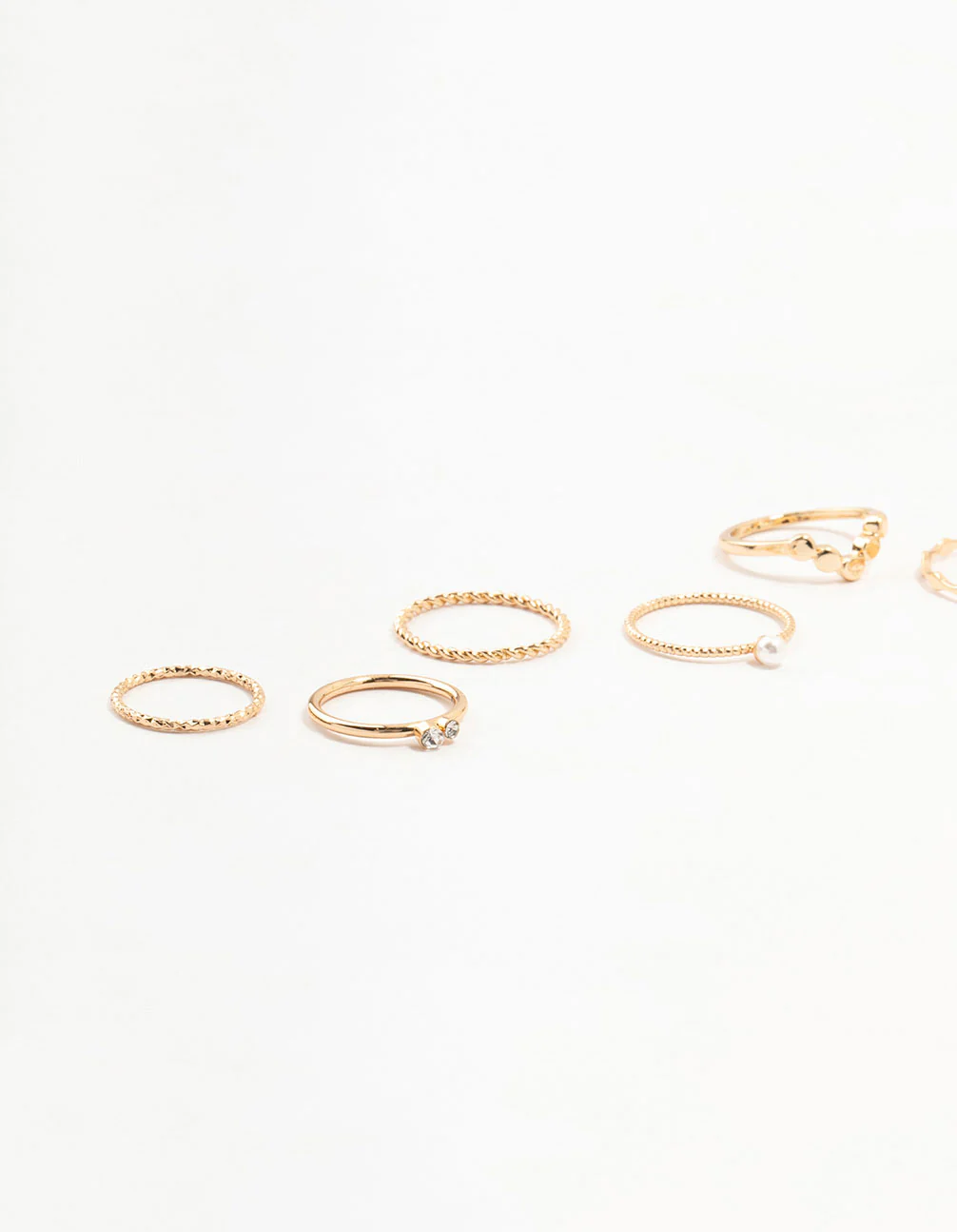 Gold Thin Mixed Stacking Rings 8-Pack