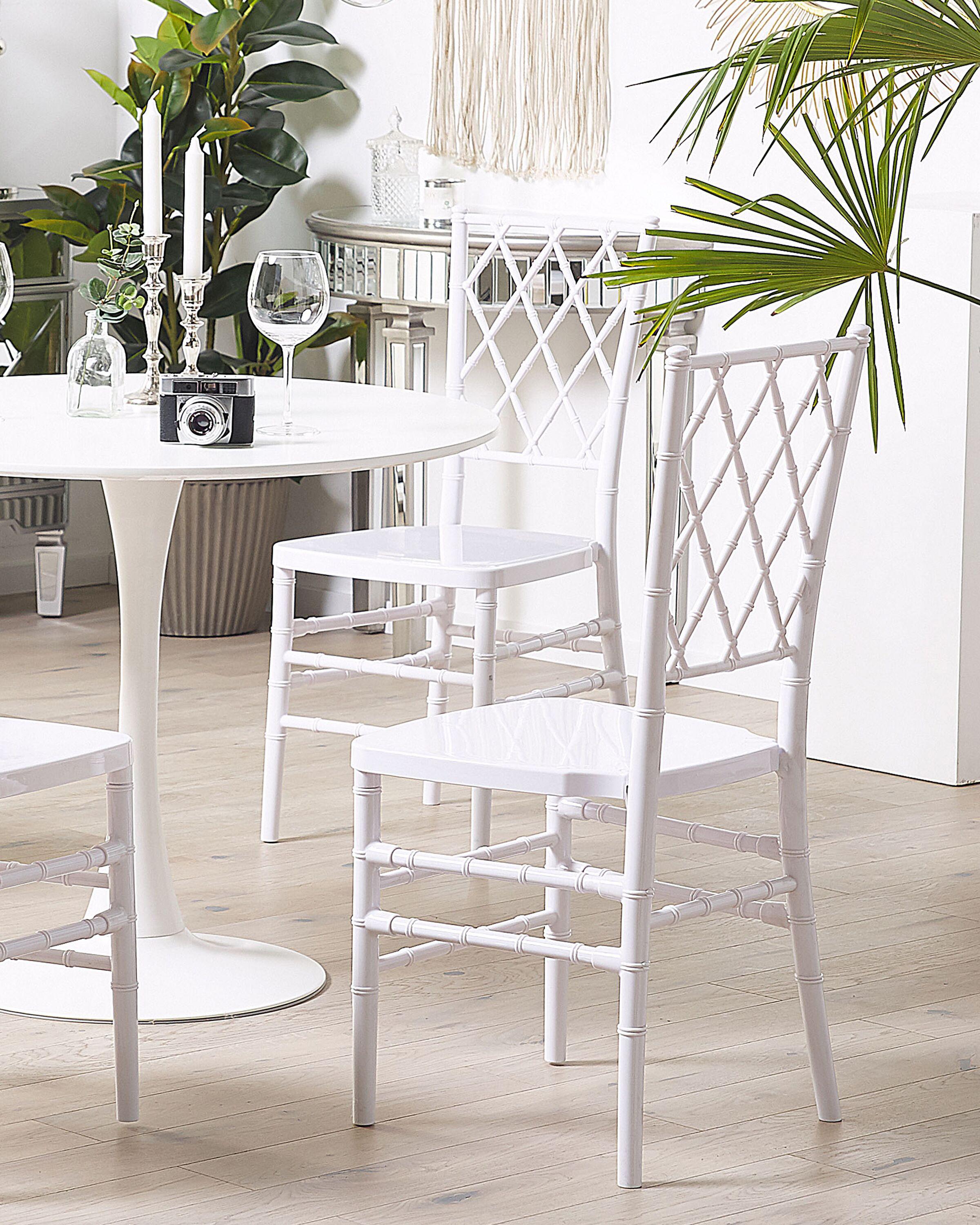 Set of 2 Dining Chairs CLARION White