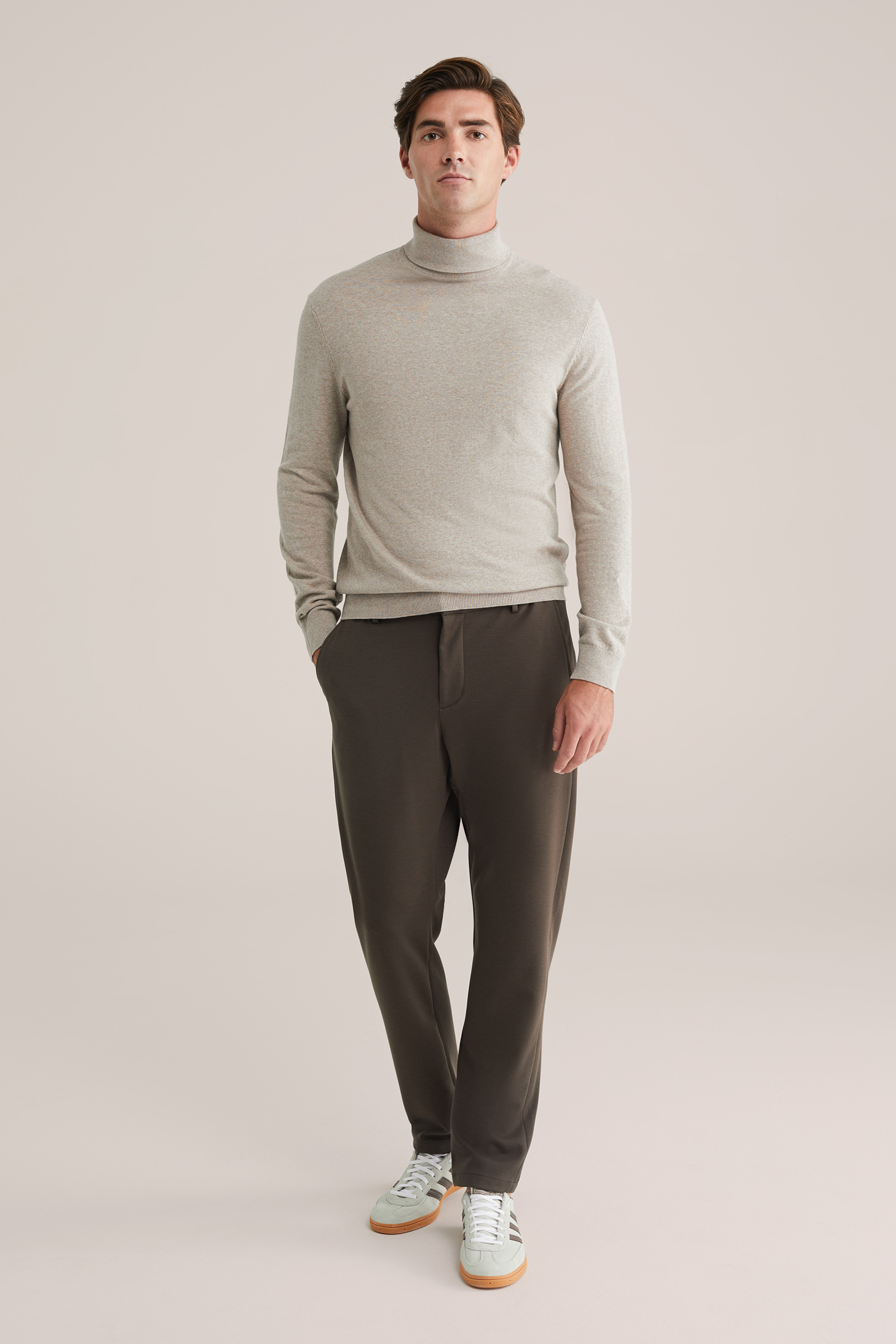 Heren Slim fit fijngebreide coltrui