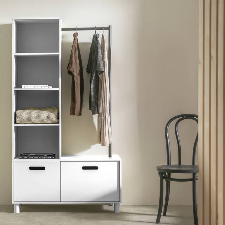 Habitat Henri 2 Drawer Clothes Rail - White