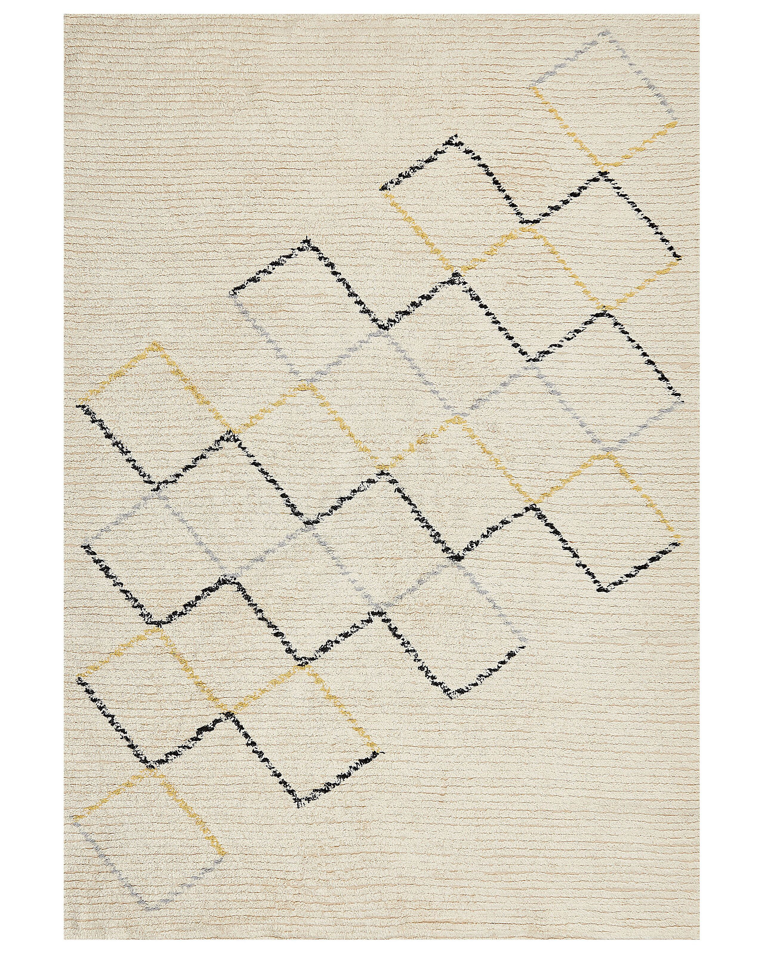 Dywan boho geometryczny wzór 160x230 cm beżowy