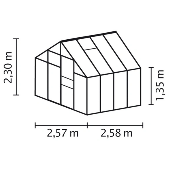 Gewächshaus »Merkur«, 6,7 m², Kunststoff/Aluminium, winterfest