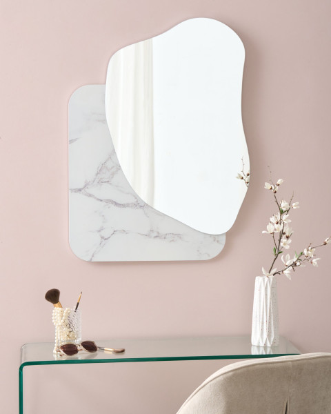 Lustro ścienne ARVERT 60 x 80 cm Biały marmur