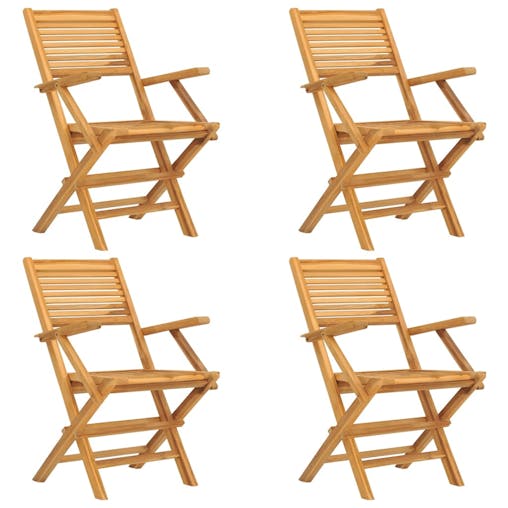 NNEVL Folding Garden Chairs 4 pcs 55x62x90 cm Solid Wood Teak
