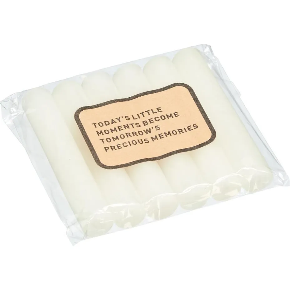 Kwantum Kaarsen & Theelichten | Kaarsen & Theelichten | S/6 Dinerkaars  Wit