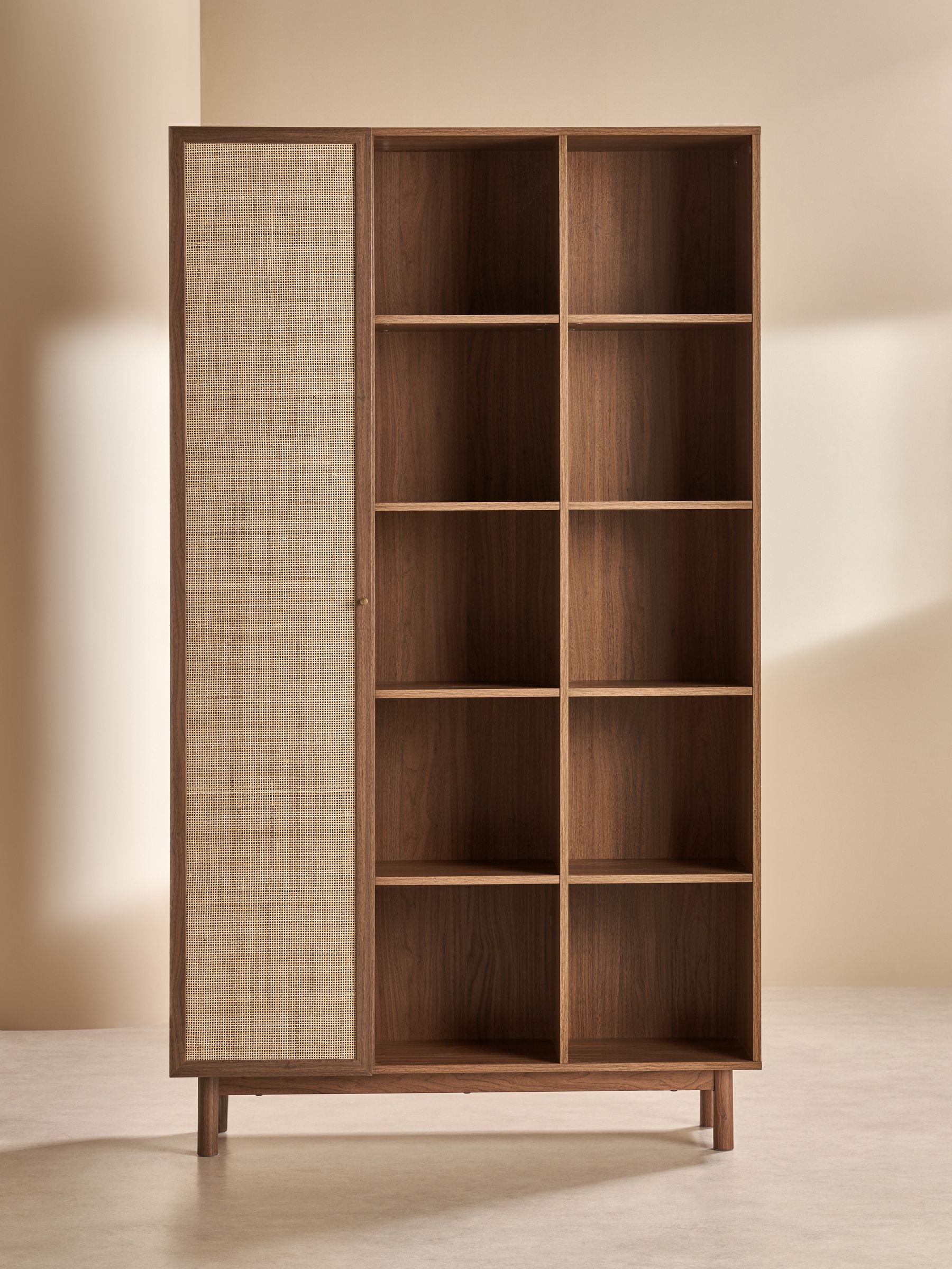 Pavia Rattan Bookcase in Dark Oak Effect