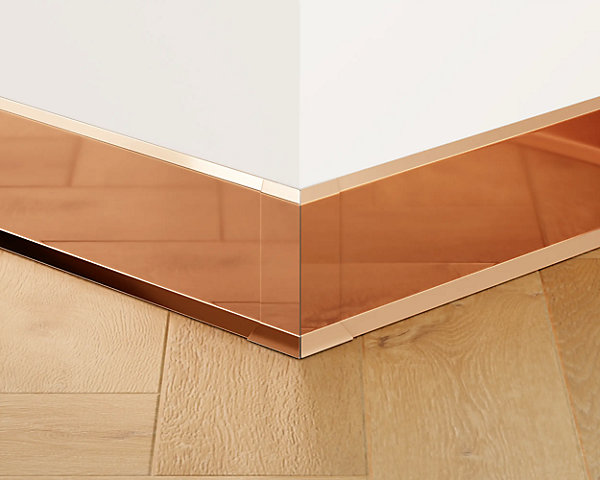 Coin extérieur pour plinthe Ilcom FL Cuivre poli - 30mm x 80 mm x 0,65 ep.