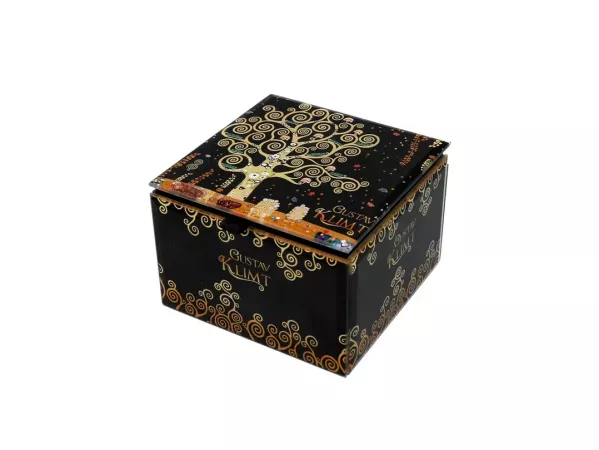 Szkatułka szlana na biżuterię 10 cm Carmani - G. Klimt, Drzewo życia 33.195-9034