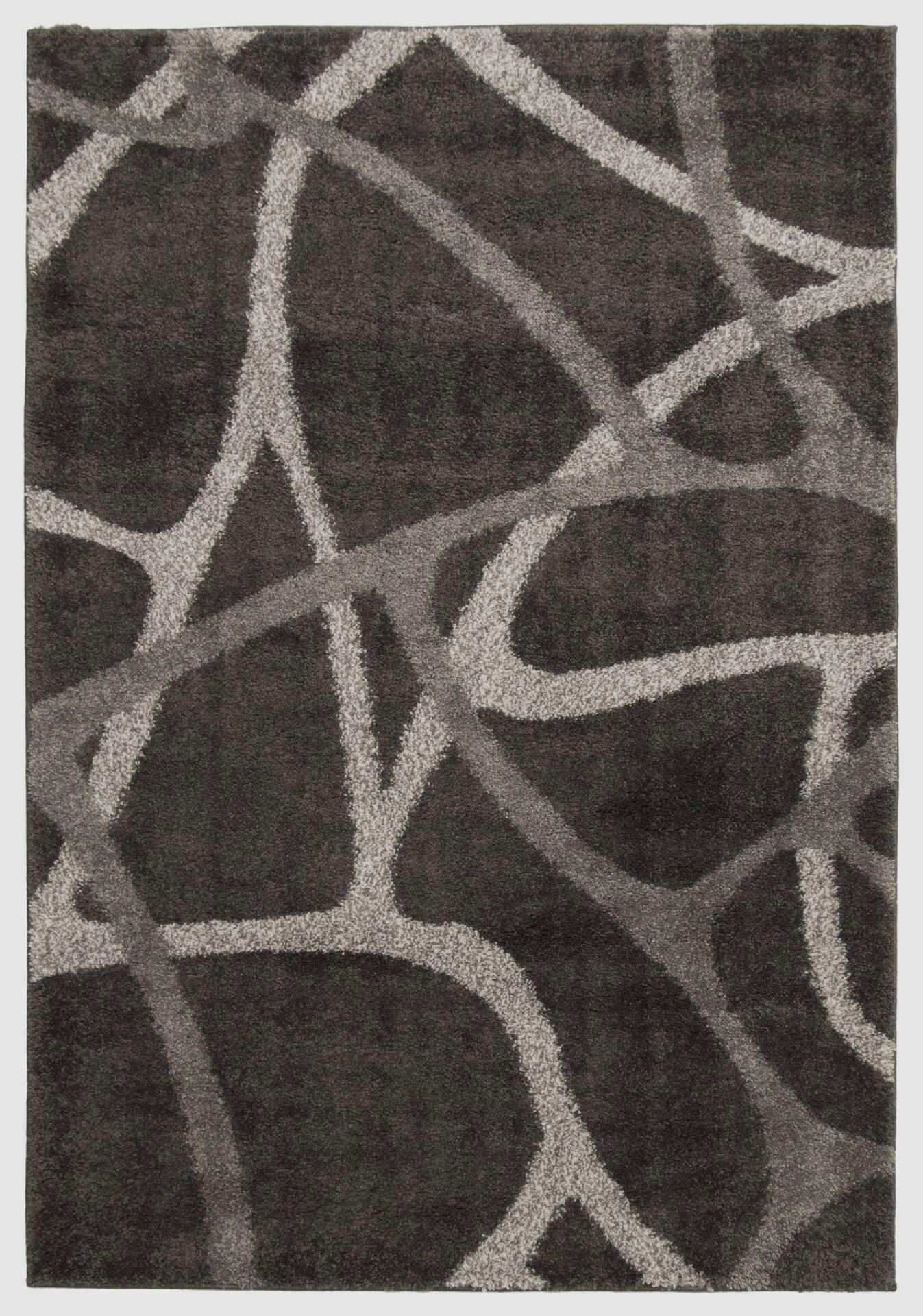 ECARPET Patina Indoor Area Shag Rug, Dark Grey, Assorted Sizes