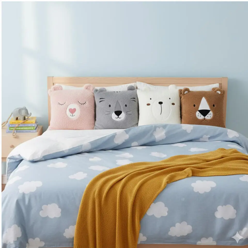 Excellent Houseware Dieren sierkussen - tijger - grijs - 43 cm