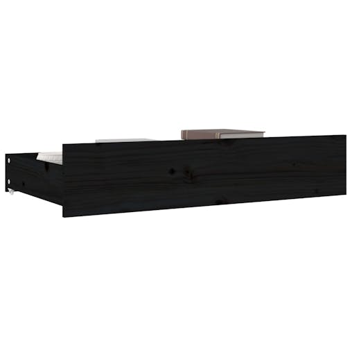 NNEVL Bed Drawers 4 pcs Black Solid Wood Pine
