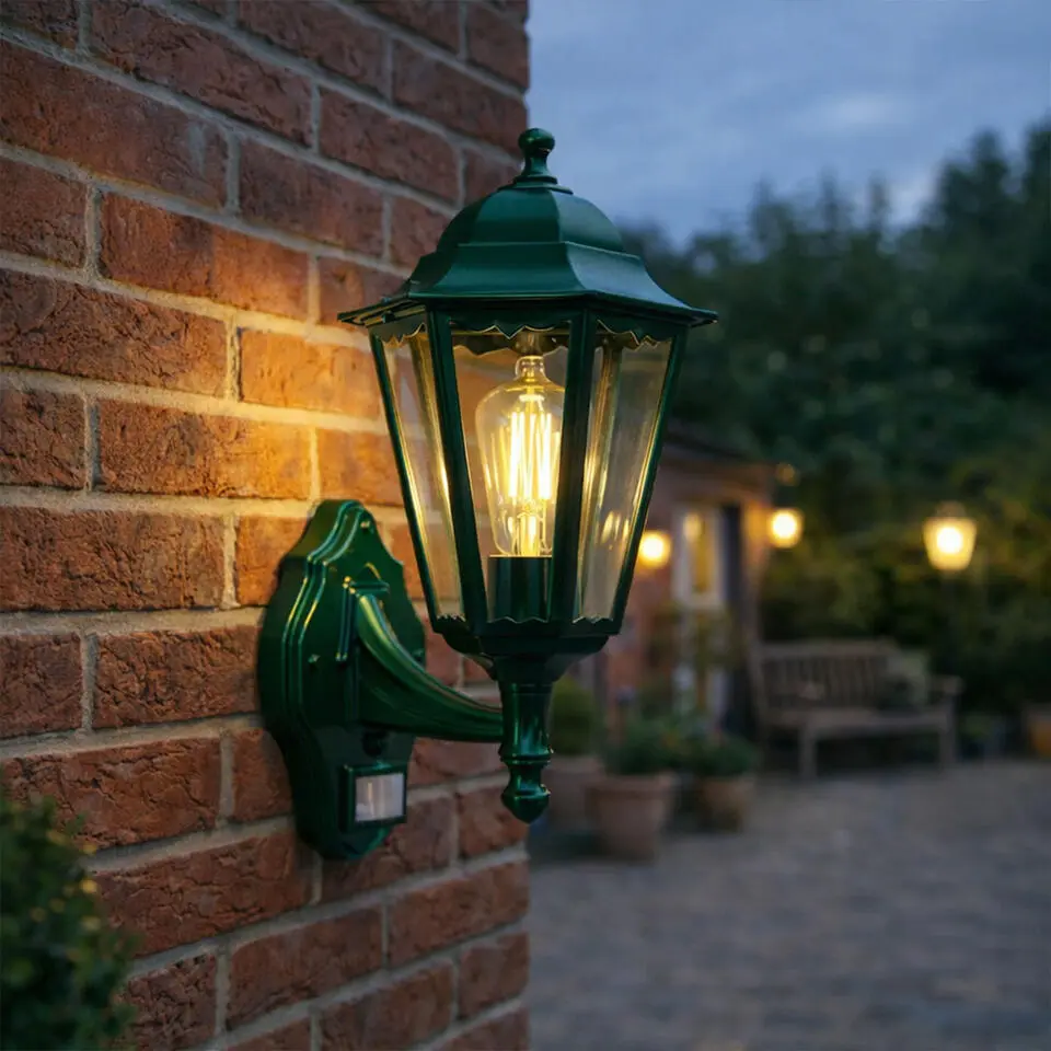 Qazqa wandlamp met bewegingssensor new orleans groen e27