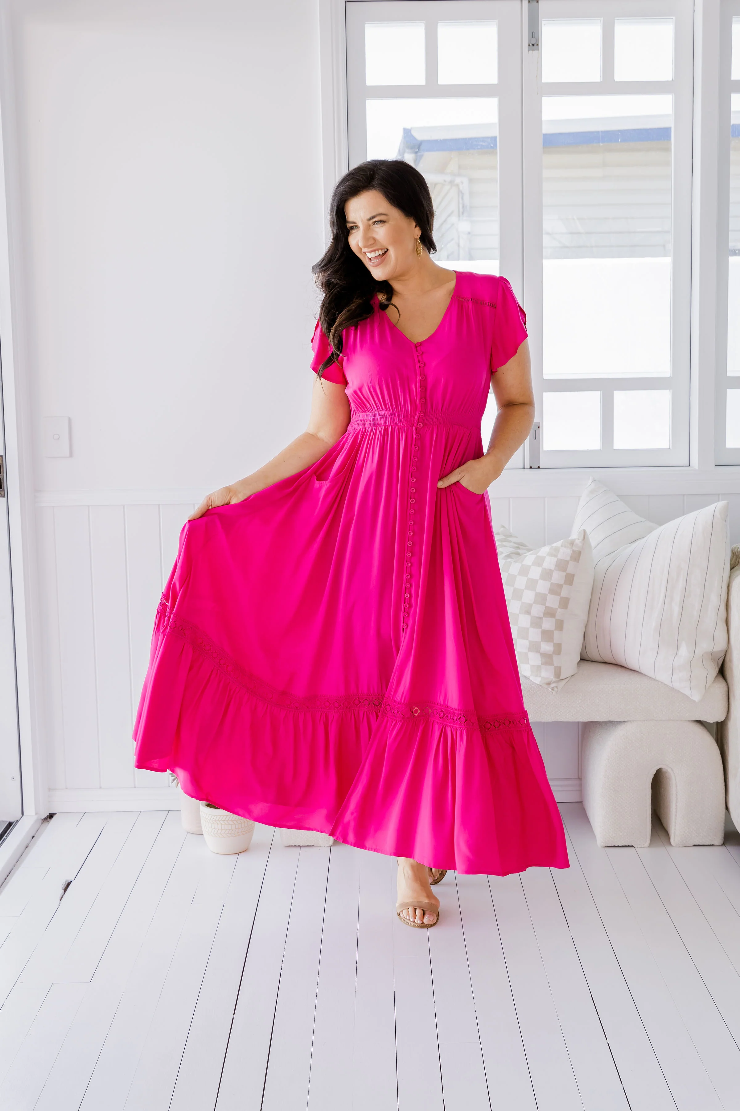 Shayla Maxi Dress in Fuchsia