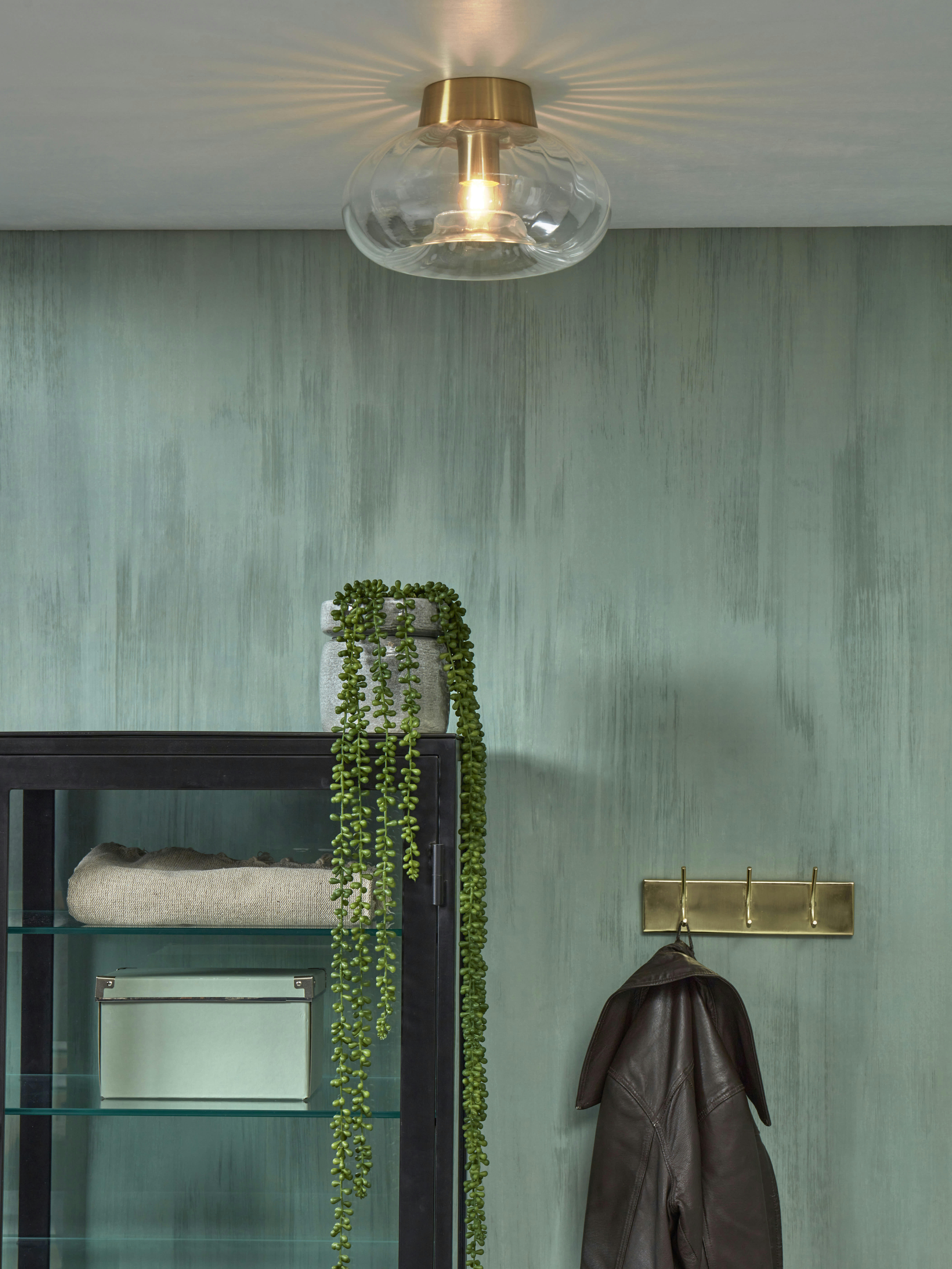 BRUSSELS - Plafonnier en verre  or, h. 18cm