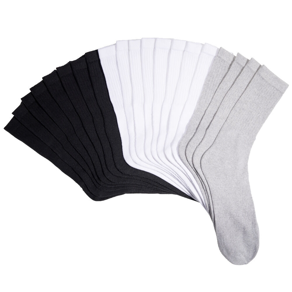 Lot de 10 paires de chaussettes pour homme T43/46 noir blanc gris