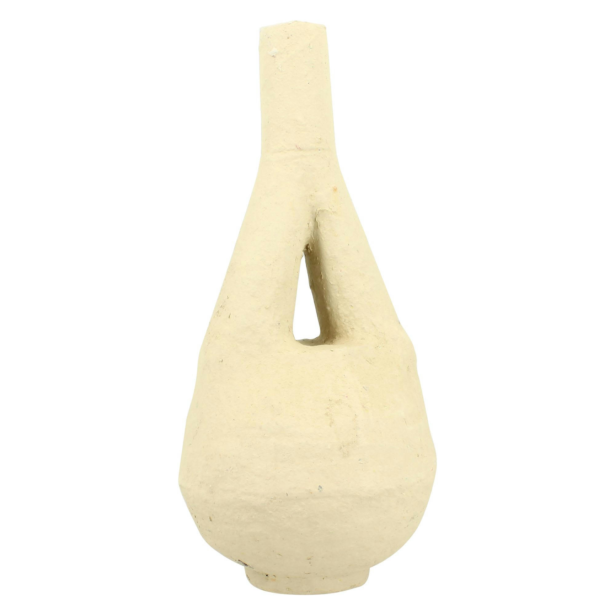 TENERE - Vase en papier maché écru