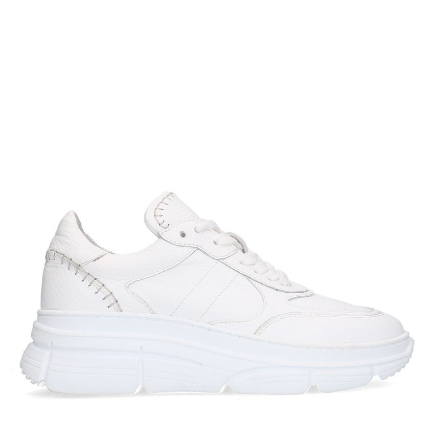 Manfield Witte leren sneakers