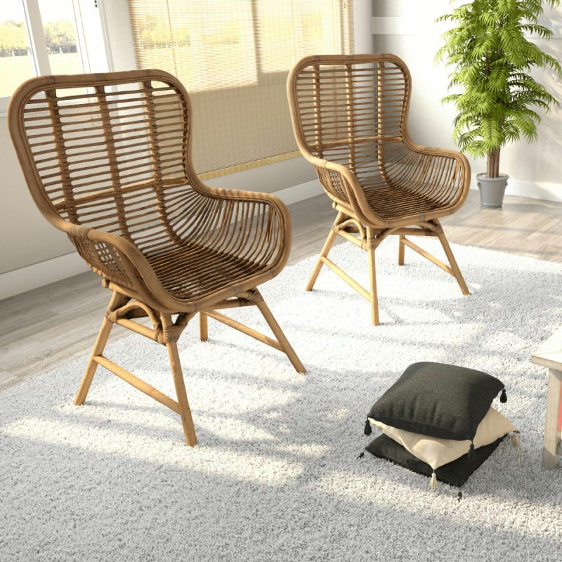 PIA - Fauteuil en rotin beige