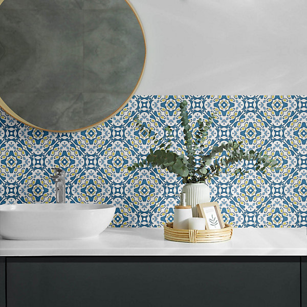 Panneau Mural PVC Wallfluent 100x50 cm Motif De Mosaïque En Forme D'arche 1 pièce