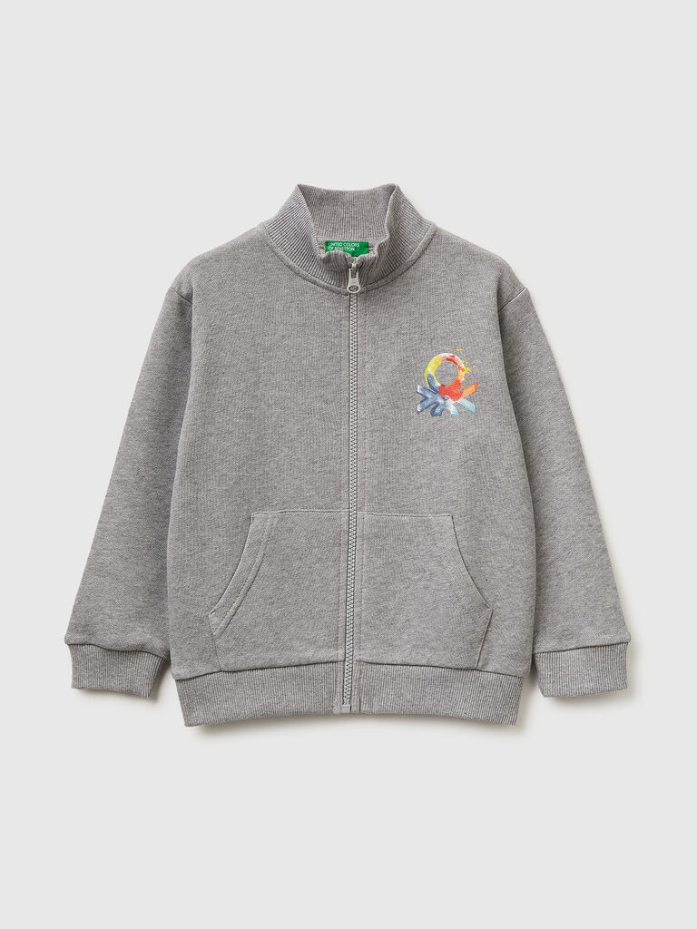 Organic cotton zip-up sweatshirt