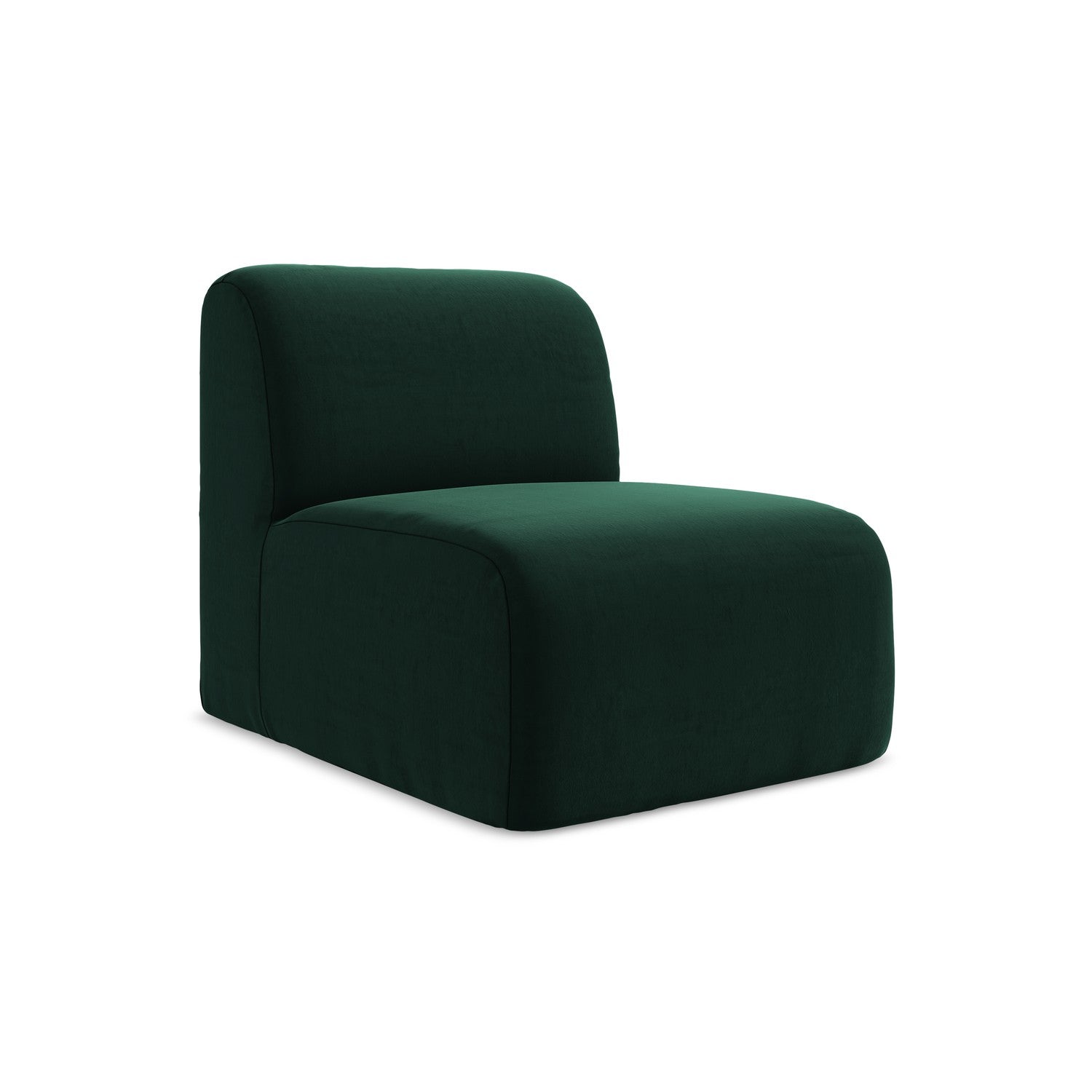 LaMiaSofa Bankmodule midden Cervo - velours - flessengroen - 70x94x75