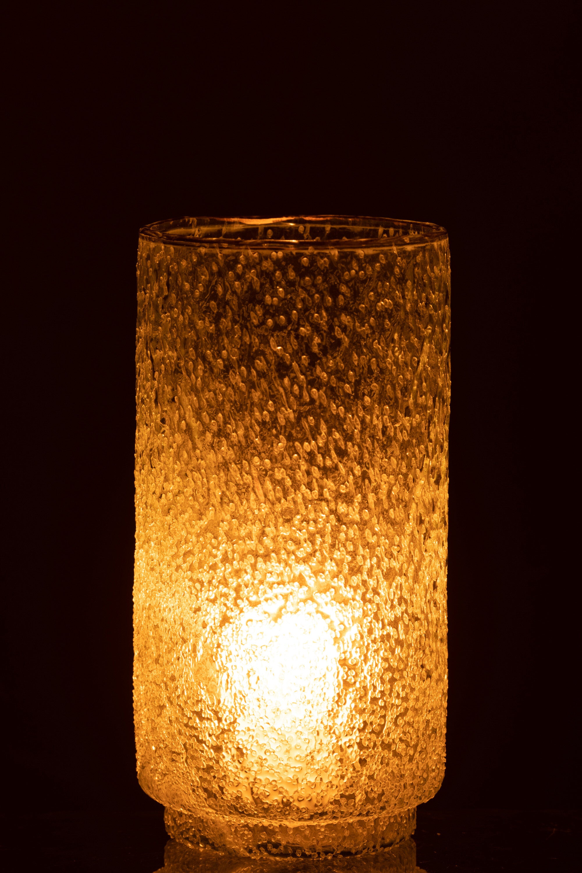 J-Line windlicht Rand - glas - goud/transparant - large