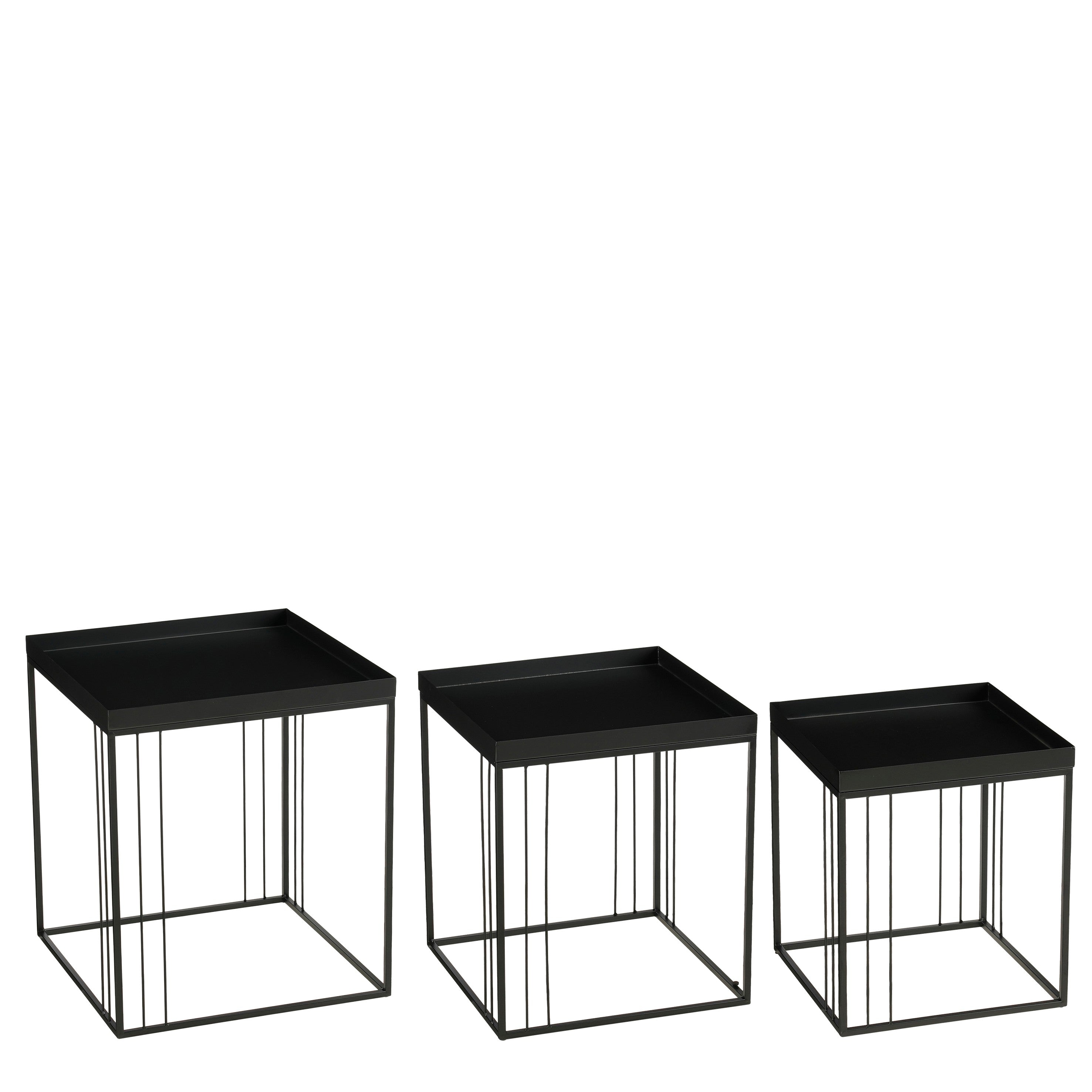 Mica Decorations Beth Bijzettafel – Set van 3 – Bijzettafels Woonkamer – Salontafel – Tafeltje – Koffietafel – Bijzettafeltjes Woonkamer IJzer – 45 x