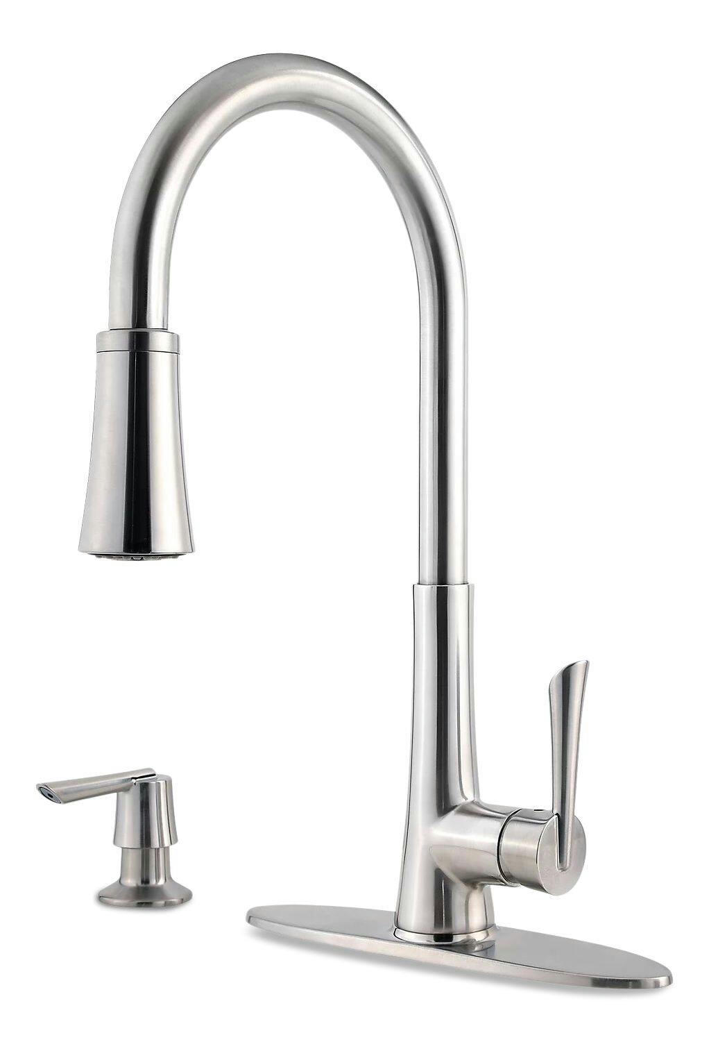 Pfister Mystique Single Handle Pull Down Kitchen Faucet, Stainless Steel
