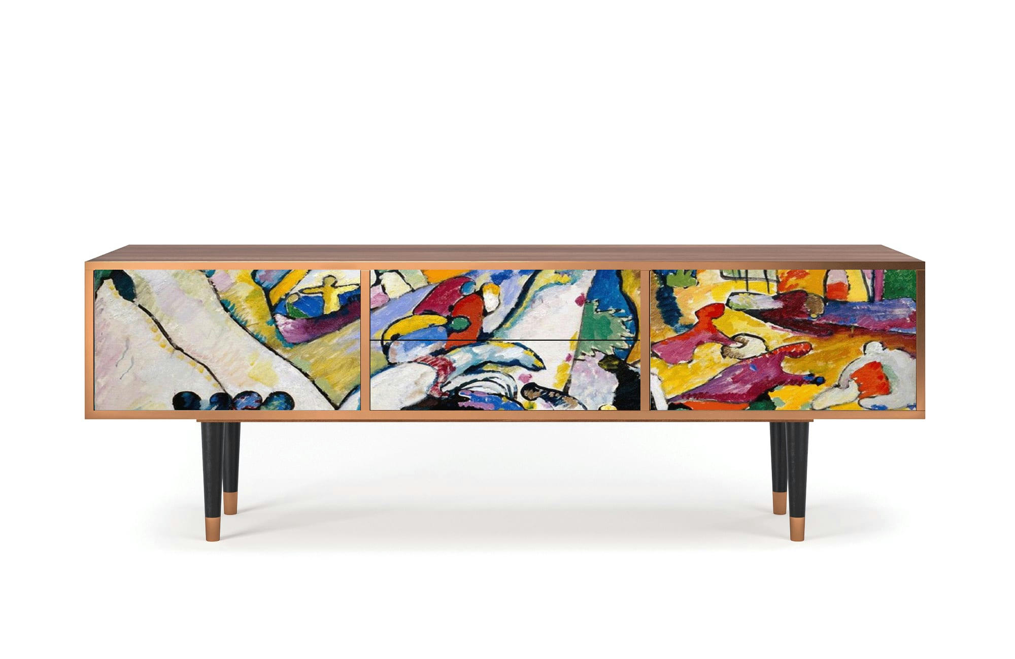 IMPROVISATION 26 BY WASSILY KANDINSKY - Meuble TV  multicolore 2 tiroirs et 2 portes L 170 cm