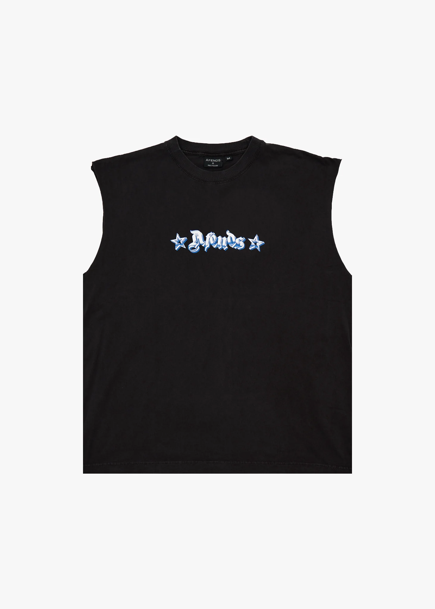AFENDS Mens Created - Sleeveless Tee - Stone Black