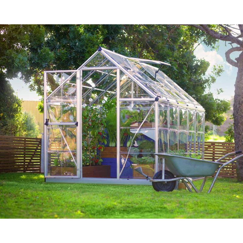 Serre en polycarbonate Harmony argentée 5,4 m² CANOPIA