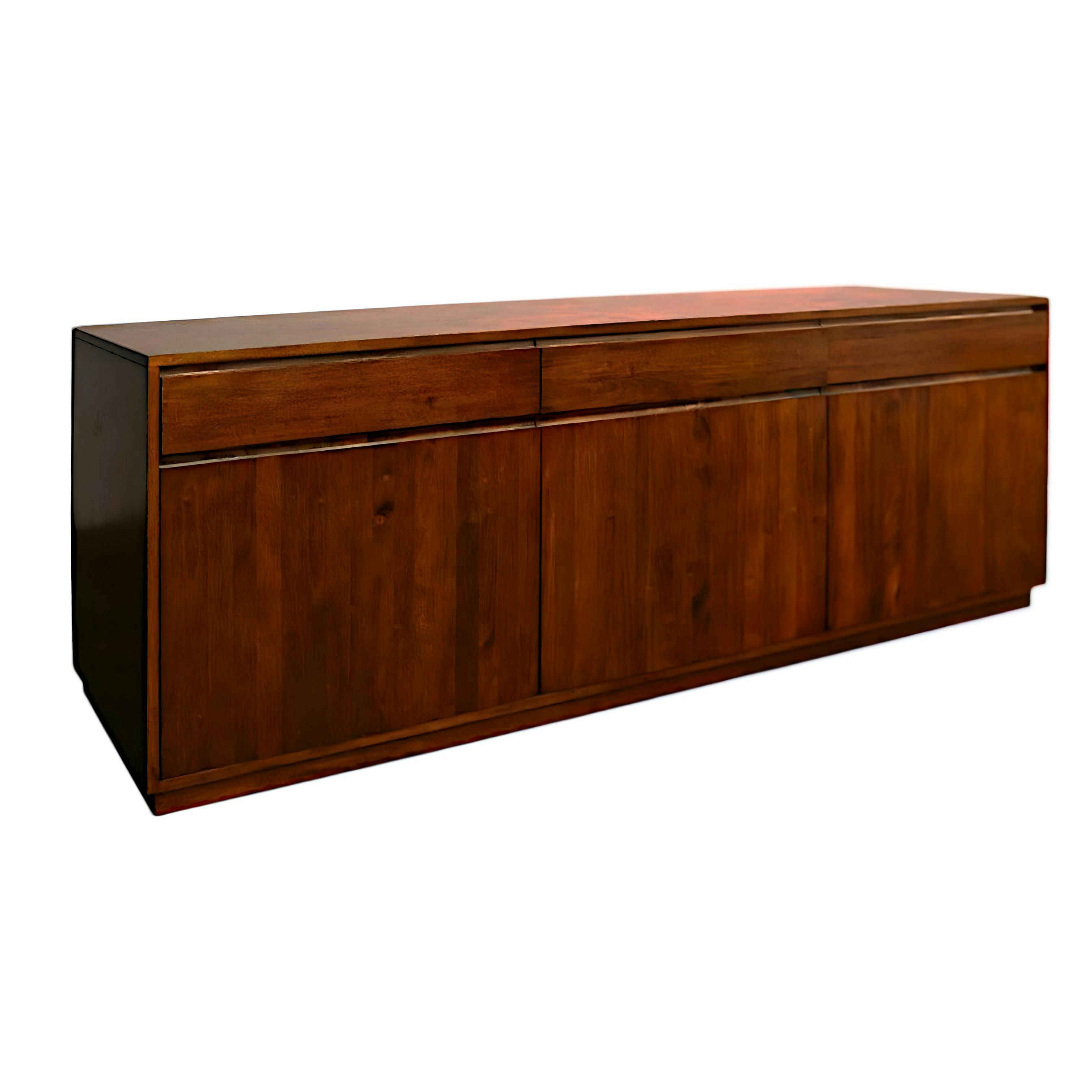 Enfilade / Buffet long Hévéa 3 portes, 3 tiroirs 213x45x81cm BALTIC