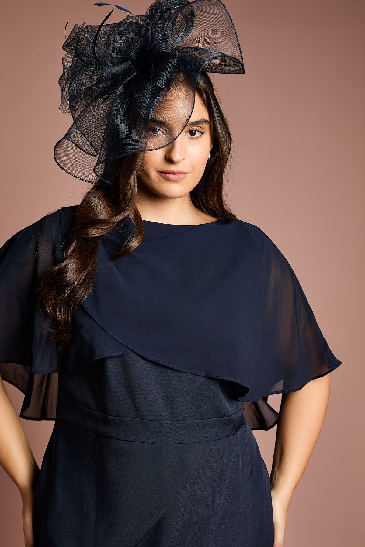 Coast Plus Chiffon Cape Pencil Dress