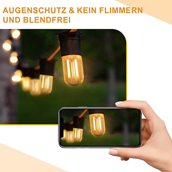 NETTLIFE Lot de 4 ampoules LED E14 blanc chaud lampes vintage T22 2 W rétro Edison à douille 2700 K économie d'énergie