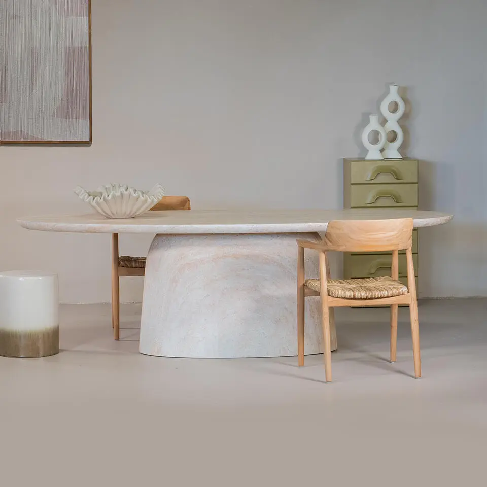 Eettafel Ovaal 240cm - Naturel Betonlook - Myrna