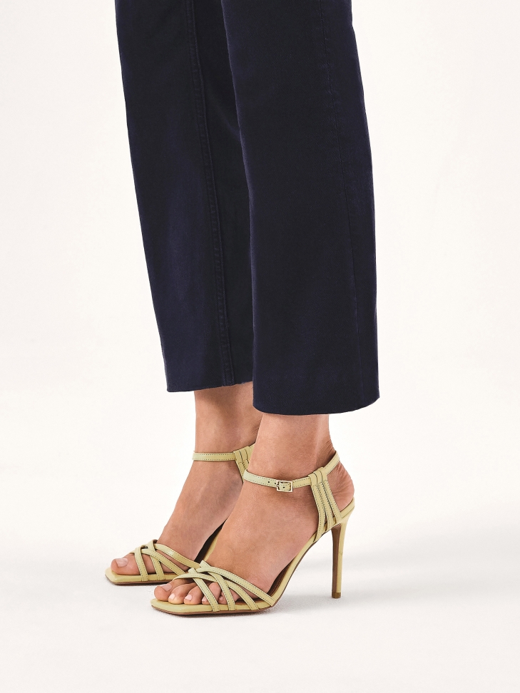 Yellow sandals with thin straps