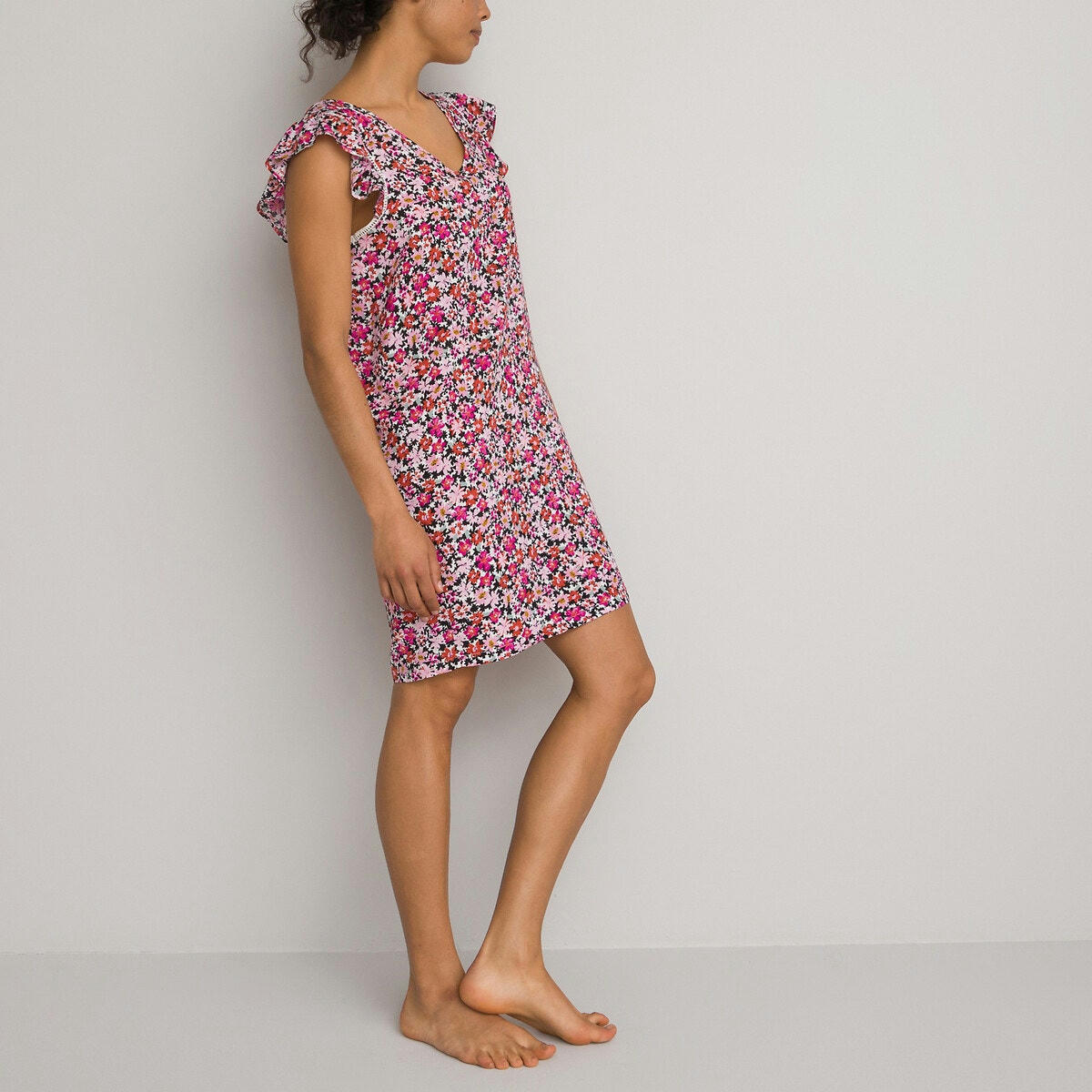 Chemise de nuit, en viscose, imprimé floral