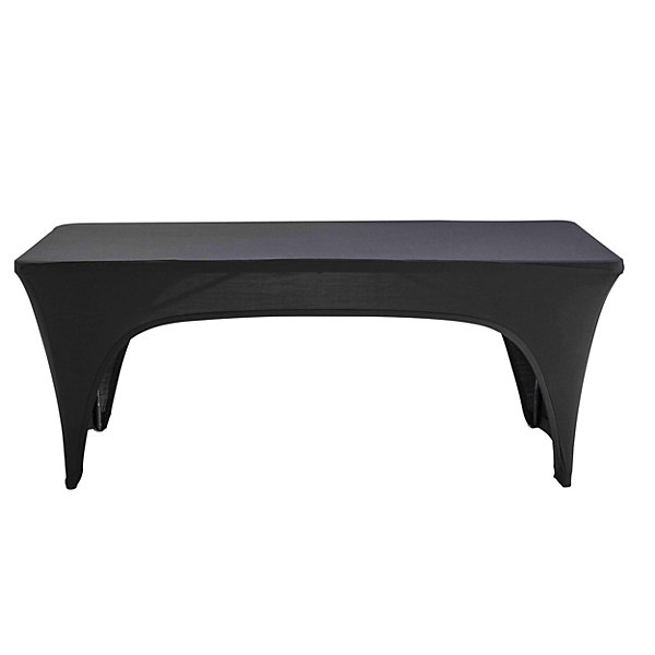 Nappe housse avec ouverture pour table pliante 180cm noireOviala