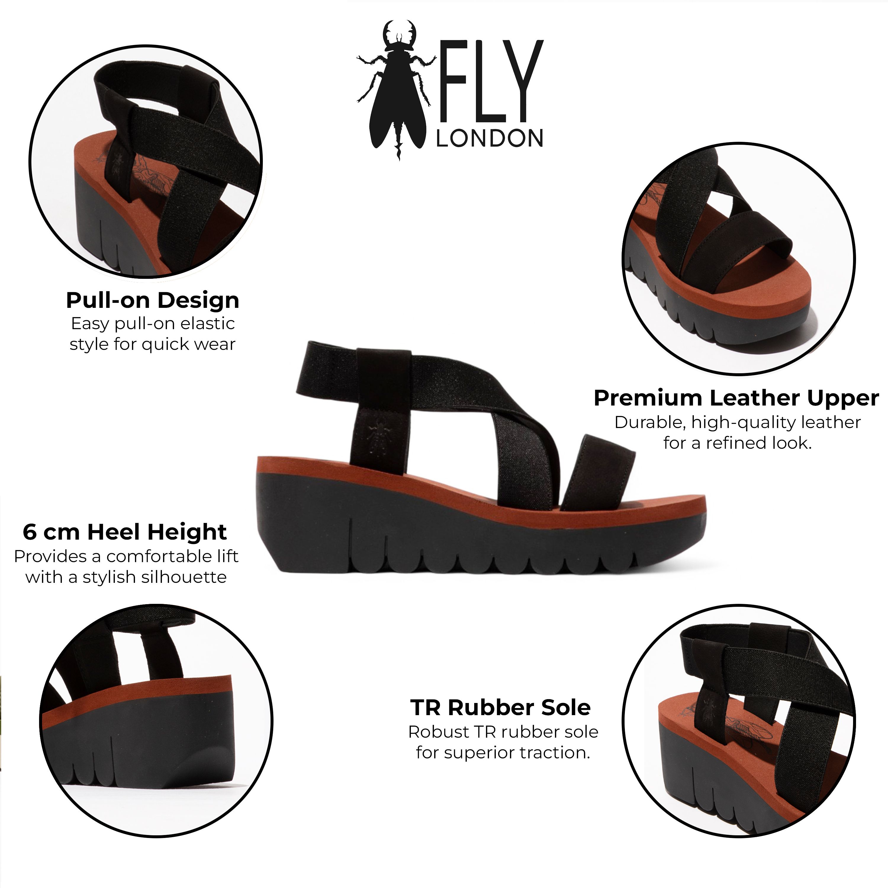 Infinity Leather YABI922FLY Cupido Leather Sandals Espadrille Platform Wedges