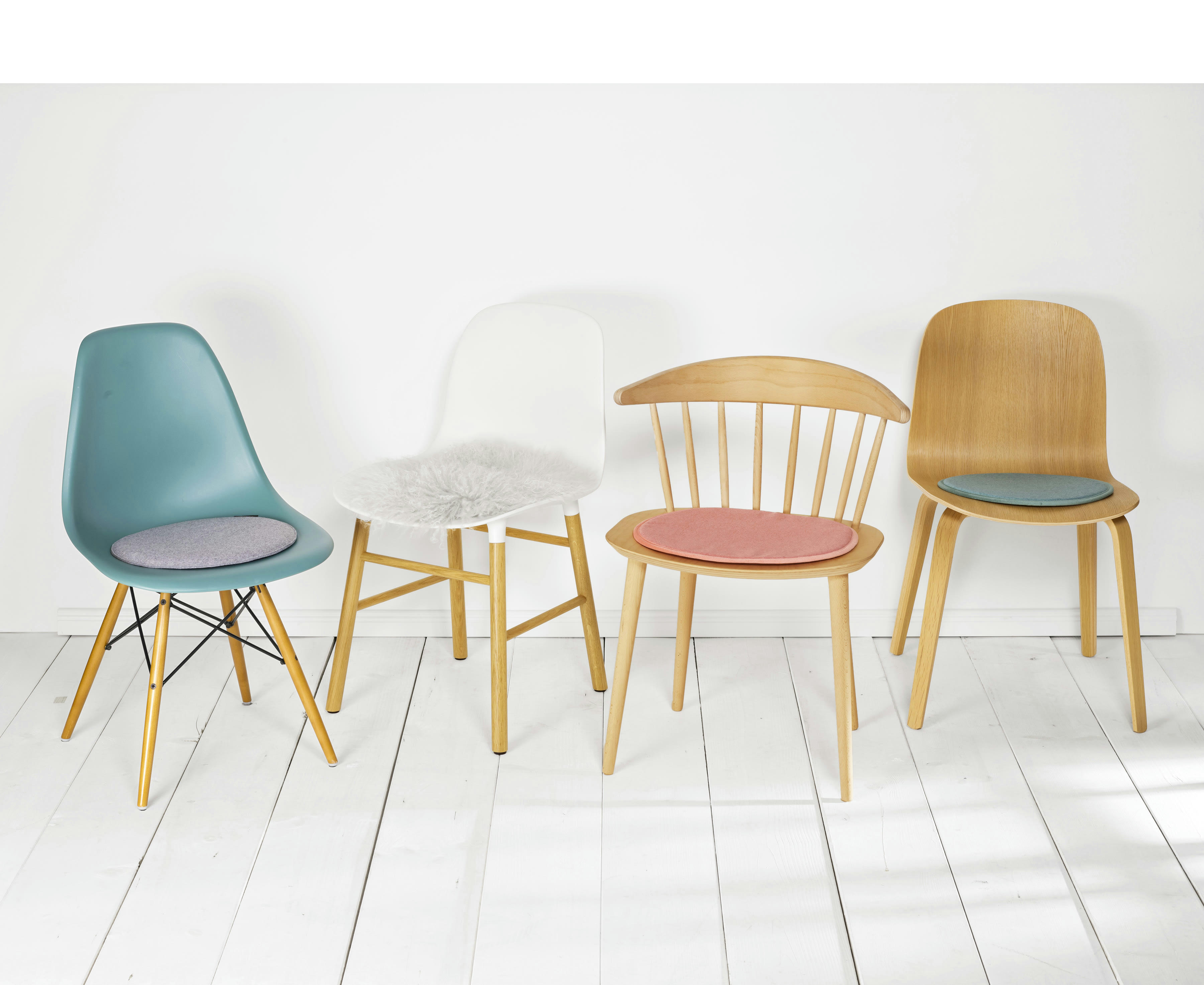 FELT - Galettes de chaise aquarius imitation feutre - Lot de 4 -  Ø 35cm