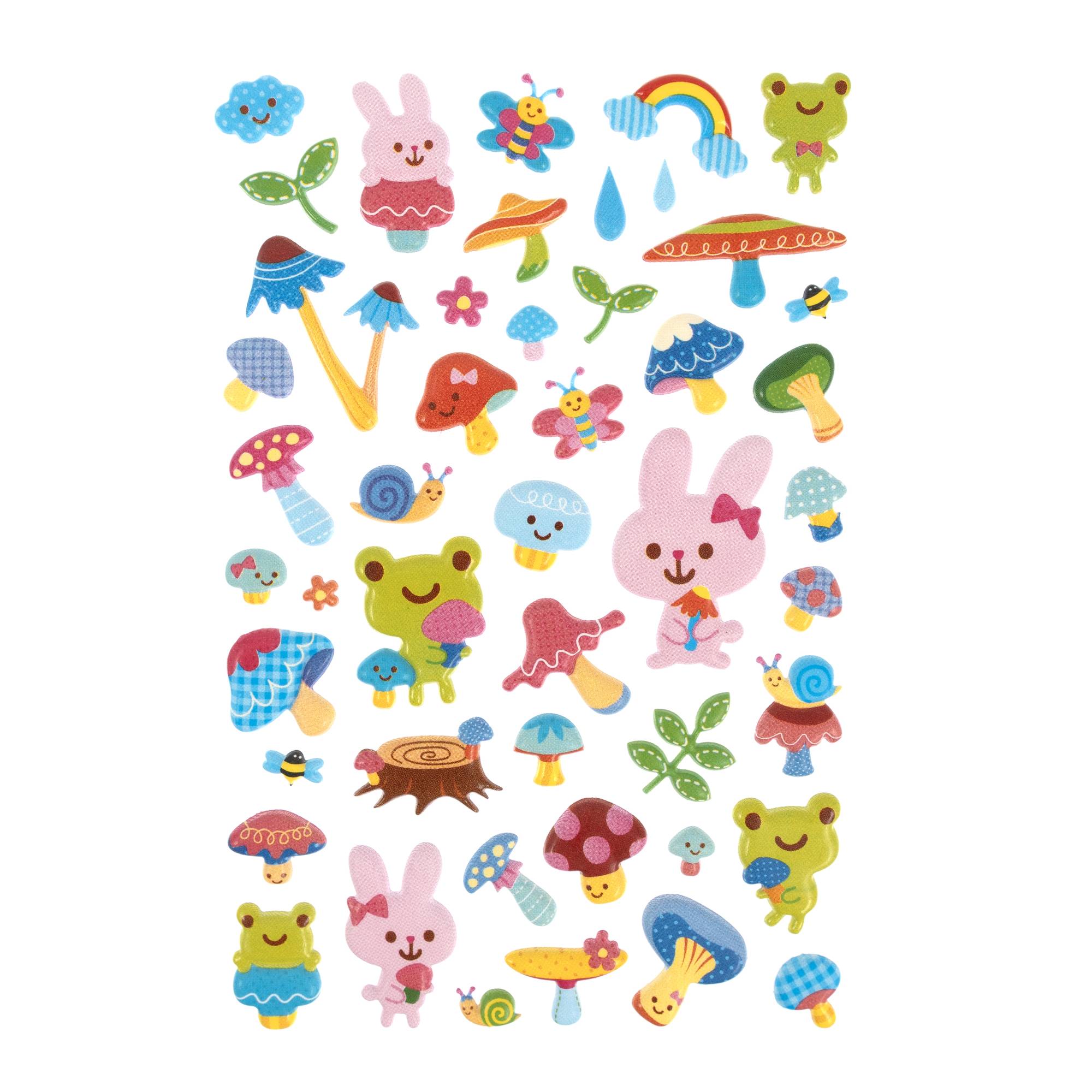 Rabbit and Frog Puffy Stickers