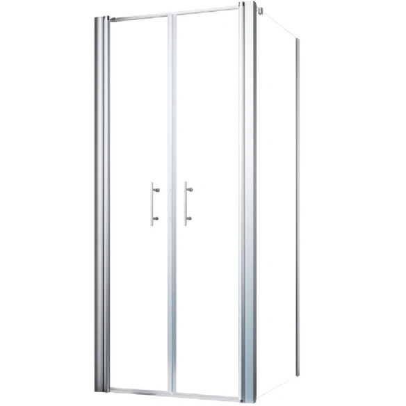 Doppelpendeltür, Höhe: 195 cm, edelsilber, Scheibenstärke: 6 mm